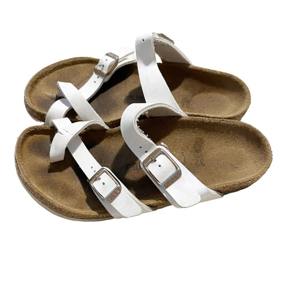 Birkenstock Mayari 2 Strap Metal Bruckle In white Size 32 (girls 1) - Picture 1 of 7